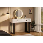 Vanity Desk with Mirror and Lights - 3 Colors LED Lights, Plenty of Storage Space, Modern Design, Quality Materials and Solid Construction