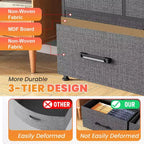 Cassettiera per Vestiti in Tessuto a 5/8/9 Cassetti BestMassage con Piano in Legno, Mobiletto Contenitore Versatile con Struttura in Acciaio