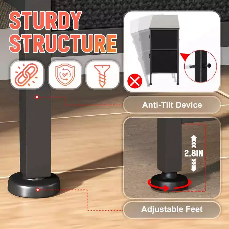 Cassettiera per Vestiti in Tessuto a 5/8/9 Cassetti BestMassage con Piano in Legno, Mobiletto Contenitore Versatile con Struttura in Acciaio