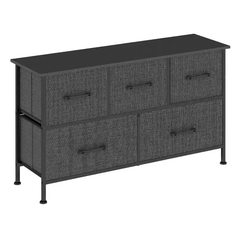 Cassettiera per Vestiti in Tessuto a 5/8/9 Cassetti BestMassage con Piano in Legno, Mobiletto Contenitore Versatile con Struttura in Acciaio