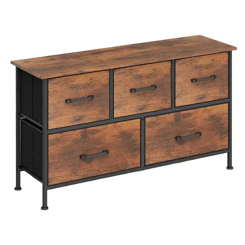 Cassettiera per Vestiti in Tessuto a 5/8/9 Cassetti BestMassage con Piano in Legno, Mobiletto Contenitore Versatile con Struttura in Acciaio