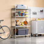 Scaffalatura in acciaio a 4 ripiani HOME di Seville Classics con fodere per ripiani, 36 L x 14 P x 56,5 H