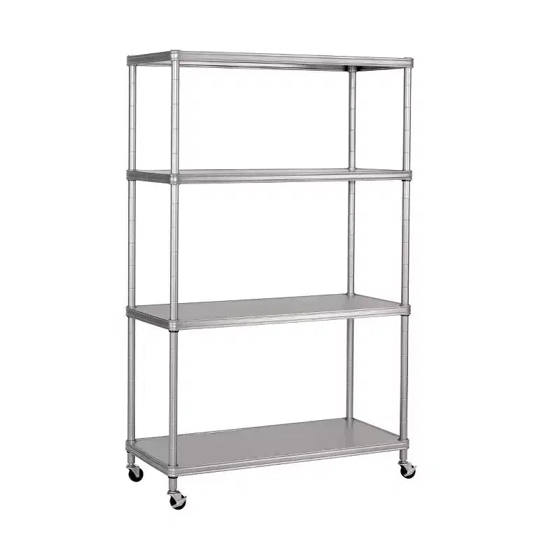 Scaffalatura in acciaio a 4 ripiani HOME di Seville Classics con fodere per ripiani, 36 L x 14 P x 56,5 H