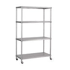 Scaffalatura in acciaio a 4 ripiani HOME di Seville Classics con fodere per ripiani, 36 L x 14 P x 56,5 H