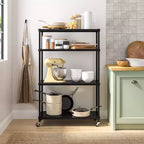 Scaffalatura in acciaio a 4 ripiani HOME di Seville Classics con fodere per ripiani, 36 L x 14 P x 56,5 H