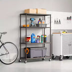 Scaffalatura in acciaio a 4 ripiani HOME di Seville Classics con fodere per ripiani, 36 L x 14 P x 56,5 H