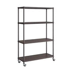 Scaffalatura in acciaio a 4 ripiani HOME di Seville Classics con fodere per ripiani, 36 L x 14 P x 56,5 H
