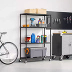 Scaffalatura in acciaio a 4 ripiani HOME di Seville Classics con fodere per ripiani, 36 L x 14 P x 56,5 H