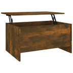 Tavolino da Salotto in Legno Ingegnerizzato Quercia Fumé 80 x 55,5 x 41,5 cm
