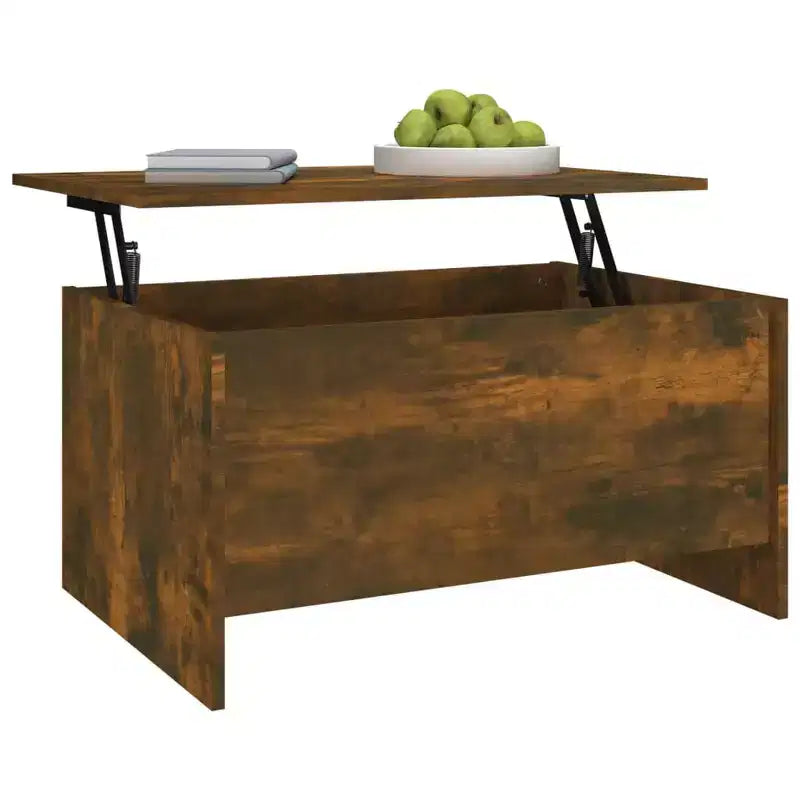 Tavolino da Salotto in Legno Ingegnerizzato Quercia Fumé 80 x 55,5 x 41,5 cm