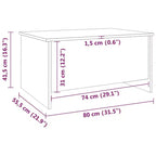 Tavolino da Salotto in Legno Ingegnerizzato Quercia Fumé 80 x 55,5 x 41,5 cm