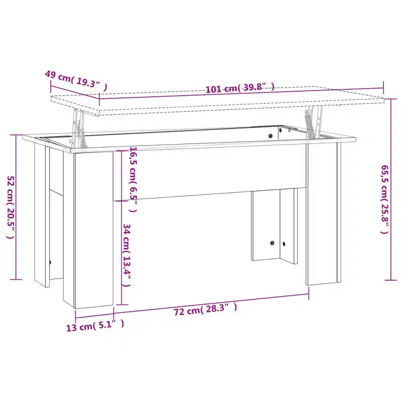 Tavolino Caffè Rovere Marrone Legno Composito 101 x 49 x 52 cm