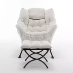 Okak Modern Recliner Accent Chair Lounge Armchair with Ottoman Footrest,Comfortable Leisure Chair for Living Rooms,Relaxation Areas