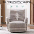 Poltrona Girevole Okak Mid-Century in Tessuto a Righe con Design Estetico, Poltrona Relax per Soggiorni, Zone Relax