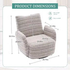 Poltrona Girevole Okak Mid-Century in Tessuto a Righe con Design Estetico, Poltrona Relax per Soggiorni, Zone Relax