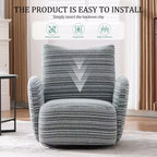 Poltrona Girevole Okak Mid-Century in Tessuto a Righe con Design Estetico, Poltrona Relax per Soggiorni, Zone Relax