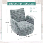 Poltrona Girevole Okak Mid-Century in Tessuto a Righe con Design Estetico, Poltrona Relax per Soggiorni, Zone Relax