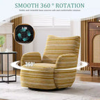 Poltrona Girevole Okak Mid-Century in Tessuto a Righe con Design Estetico, Poltrona Relax per Soggiorni, Zone Relax