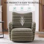 Poltrona Girevole Okak Mid-Century in Tessuto a Righe con Design Estetico, Poltrona Relax per Soggiorni, Zone Relax