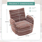 Poltrona Girevole Okak Mid-Century in Tessuto a Righe con Design Estetico, Poltrona Relax per Soggiorni, Zone Relax