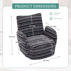 Poltrona Girevole Okak Mid-Century in Tessuto a Righe con Design Estetico, Poltrona Relax per Soggiorni, Zone Relax