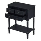 Tavolino consolle stretto retrò Okak 23.7IN, Tavolino da ingresso con tre cassetti e ripiano inferiore, Tavolo da corridoio per soggiorno, Ingresso