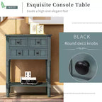 Tavolino consolle stretto retrò Okak 23.7IN, Tavolino da ingresso con tre cassetti e ripiano inferiore, Tavolo da corridoio per soggiorno, Ingresso