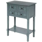 Tavolino consolle stretto retrò Okak 23.7IN, Tavolino da ingresso con tre cassetti e ripiano inferiore, Tavolo da corridoio per soggiorno, Ingresso