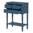 Tavolino consolle stretto retrò Okak 23.7IN, Tavolino da ingresso con tre cassetti e ripiano inferiore, Tavolo da corridoio per soggiorno, Ingresso