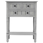 Tavolino consolle stretto retrò Okak 23.7IN, Tavolino da ingresso con tre cassetti e ripiano inferiore, Tavolo da corridoio per soggiorno, Ingresso