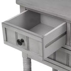 Tavolino consolle stretto retrò Okak 23.7IN, Tavolino da ingresso con tre cassetti e ripiano inferiore, Tavolo da corridoio per soggiorno, Ingresso