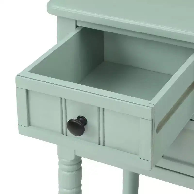 Tavolino consolle stretto retrò Okak 23.7IN, Tavolino da ingresso con tre cassetti e ripiano inferiore, Tavolo da corridoio per soggiorno, Ingresso