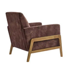 Poltrona moderna Okak con schienale trapuntato elegante e struttura in legno massello, sedia da lettura e relax per soggiorni, aree relax
