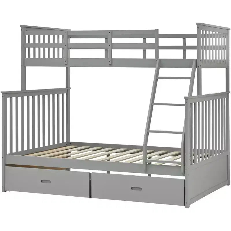 Okak 76IN Letto a Castello a una Piazza e Mezza con Cassetti Contenitore, Letti a Castello per Bambini con Ringhiera di Sicurezza e Scaletta, Strutture Letto per Soggiorno, Camera dei Bambini