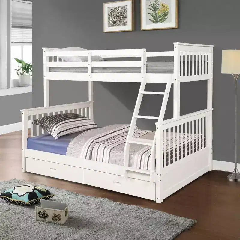 Okak 76IN Letto a Castello a una Piazza e Mezza con Cassetti Contenitore, Letti a Castello per Bambini con Ringhiera di Sicurezza e Scaletta, Strutture Letto per Soggiorno, Camera dei Bambini