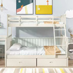 Okak 76IN Letto a Castello a una Piazza e Mezza con Cassetti Contenitore, Letti a Castello per Bambini con Ringhiera di Sicurezza e Scaletta, Strutture Letto per Soggiorno, Camera dei Bambini