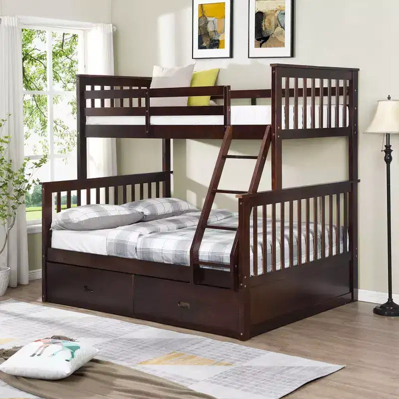 Okak 76IN Letto a Castello a una Piazza e Mezza con Cassetti Contenitore, Letti a Castello per Bambini con Ringhiera di Sicurezza e Scaletta, Strutture Letto per Soggiorno, Camera dei Bambini