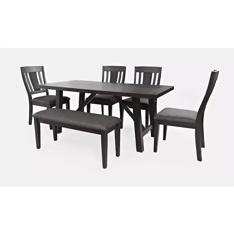 Jofran, Sedia da pranzo imbottita con schienale a doghe American Rustics con borchie decorative (set di 2)
