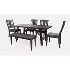Jofran, Sedia da pranzo imbottita con schienale a doghe American Rustics con borchie decorative (set di 2)