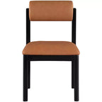 Meridian Furniture, Sedia da pranzo imbottita in pelle vegana Roundhill, Set da 2