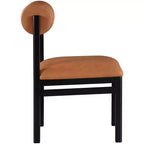 Meridian Furniture, Sedia da pranzo imbottita in pelle vegana Roundhill, Set da 2