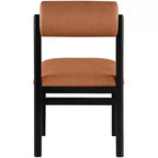Meridian Furniture, Sedia da pranzo imbottita in pelle vegana Roundhill, Set da 2
