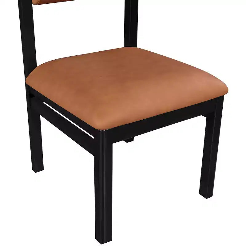 Meridian Furniture, Sedia da pranzo imbottita in pelle vegana Roundhill, Set da 2