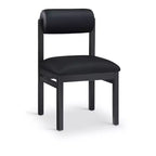 Meridian Furniture, Sedia da pranzo imbottita in pelle vegana Roundhill, Set da 2