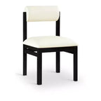 Meridian Furniture, Sedia da pranzo imbottita in pelle vegana Roundhill, Set da 2