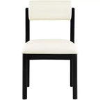 Meridian Furniture, Sedia da pranzo imbottita in pelle vegana Roundhill, Set da 2