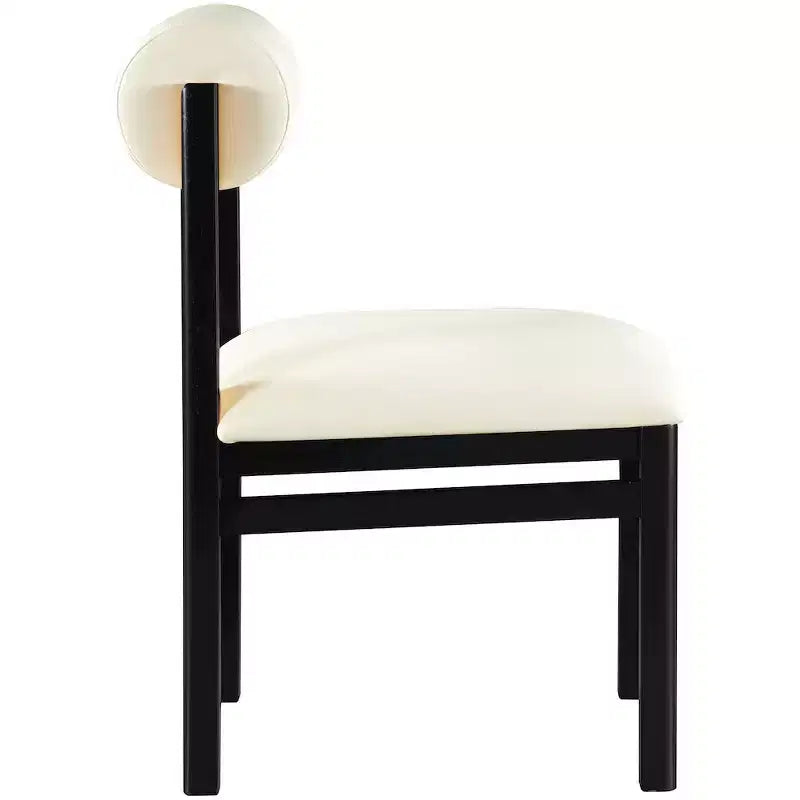 Meridian Furniture, Sedia da pranzo imbottita in pelle vegana Roundhill, Set da 2