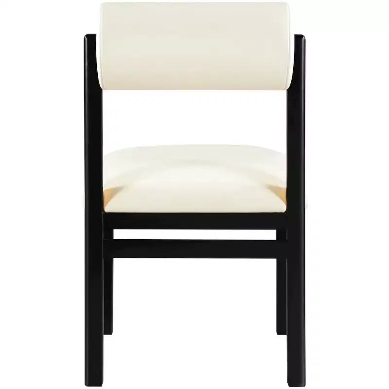Meridian Furniture, Sedia da pranzo imbottita in pelle vegana Roundhill, Set da 2