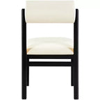 Meridian Furniture, Sedia da pranzo imbottita in pelle vegana Roundhill, Set da 2