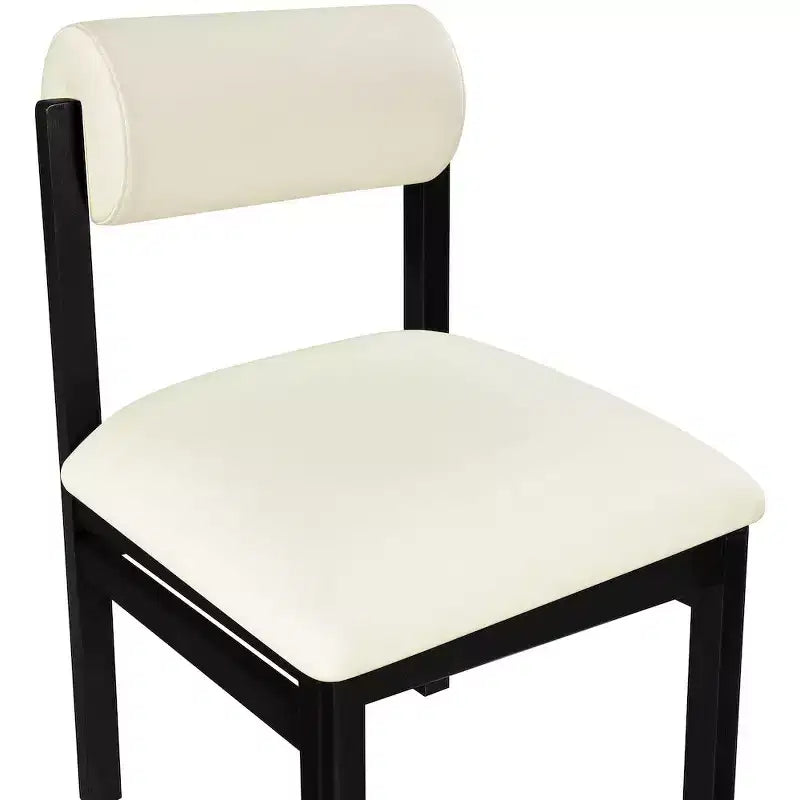 Meridian Furniture, Sedia da pranzo imbottita in pelle vegana Roundhill, Set da 2